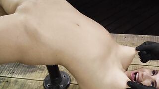 Bound blonde gets nipples tortured
