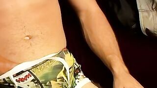 Handsome twink Kelly Cooper jerks off under his panties