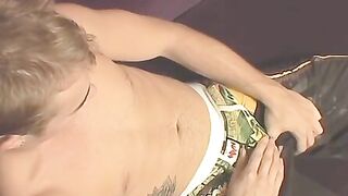 Handsome twink Kelly Cooper jerks off under his panties