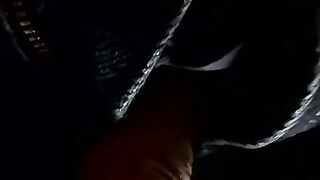 Straight thug Billy wanks in his car while driving at night