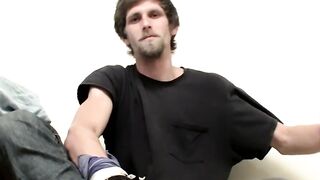 Sexy bearded dude Apollo Delion jacking off his big rod