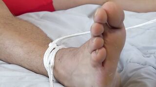 Bound and blindfolded amateur receives tickling torment