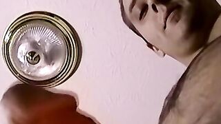 Twink plays with his big dick solo and unloads huge cum load