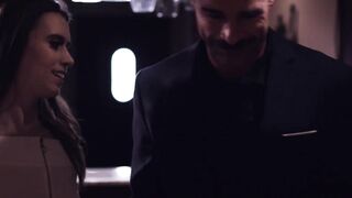 Jill Kassidy fed cum after doggystyle pounding man in suit