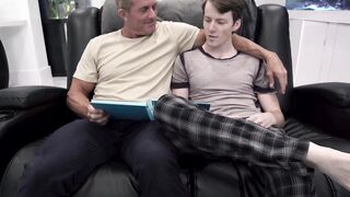 Older dad seduces young stepson and fills his butt with cum