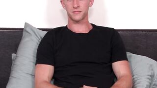 Army man masturbates as he is getting ready to cum hard