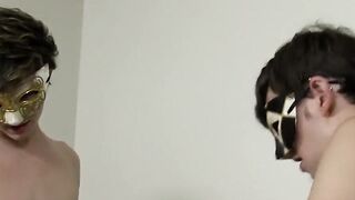 By masked twinks 3way young Andy Kay is directed to go bareback