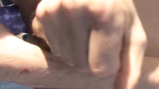 Adorable twink Timo Garrett outdoor masturbates and cums
