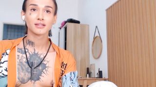 Hot Blonde Babe Loves To Suck Shemale's Cock