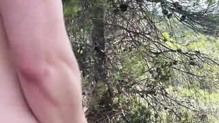 Handsome Sam Carter enjoys outdoor ball tugging while jerking off