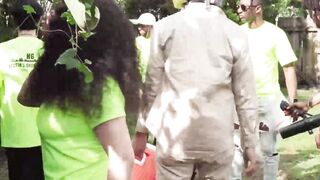Thick ebony Remy Woods craves cock even with people around them