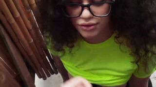 Thick ebony Remy Woods craves cock even with people around them