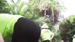 Thick ebony Remy Woods craves cock even with people around them