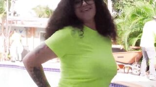 Thick ebony Remy Woods craves cock even with people around them