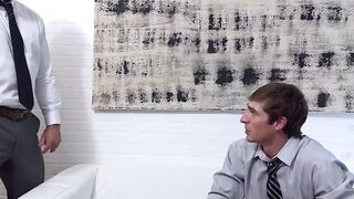 Handsome Logan N got an excellent foot worship by hunky boss Killian Knox