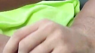 Playing with my cock and spilling cum on the couch
