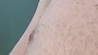 Playing with my cock and spilling cum on the couch