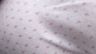 Japanese schoolgirl playing with her pussy over panties