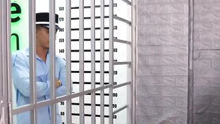 Spicy Latina gags on prison guards big dick