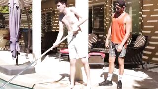 DaddiesPorno.com - Myott Hunter & Derek Allen - Pool cleaning got intense resulting i