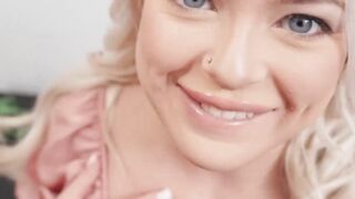 Big ass blonde Alexis Kay is so wet from riding a massive cock