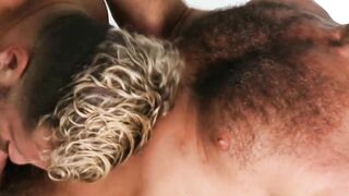 Beefy hot stud Riley Mitchel indulges in a flip fuck in the sauna