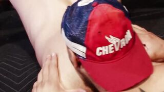 Zack Taylor's balls are clutched in Leo Forte's grasp as Zack assumes the position, b