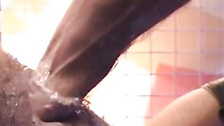 Hunky homosexual in his jockstrap endures having his ass fist fucked by his buddy who