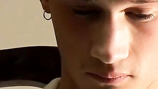 Young Braden Spence fingered his tight asshole while puffing his red cig