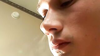 Young Braden Spence fingered his tight asshole while puffing his red cig