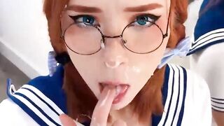 Horny girl in Sailor Moon Cosplay Passio