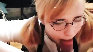 Honey Teenager Deep Sucking Big Cock Cum in Mouth