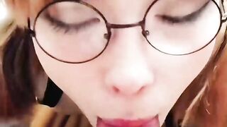 Honey Teenager Deep Sucking Big Cock Cum in Mouth