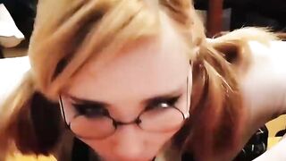 Honey Teenager Deep Sucking Big Cock Cum in Mouth