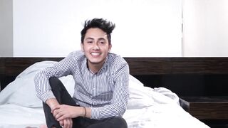 Interviewed young Latino barebacks fat mature man on camera