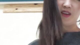 Hot Asian babes have their hairy pussies filmed while peeing