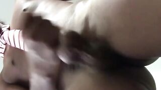 Japanese twink strips to stroke his dick and shoot big loads