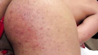 Hung shemale teases with her big ass during jerk off