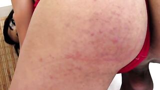 Hung shemale teases with her big ass during jerk off