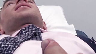 Beautiful Kayden Gray hard ass drilling man in suit after BJ