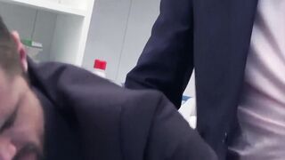 Beautiful Kayden Gray hard ass drilling man in suit after BJ