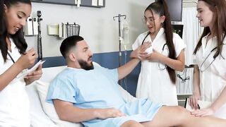 Fourway with three naughty female doctors