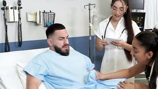 Fourway with three naughty female doctors