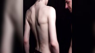 Twink bottom Ethan Tate bends over as hung and muscular Jordan Starr breeds him raw