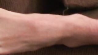 Handsome hunk jerks off his throbbing dick after interview