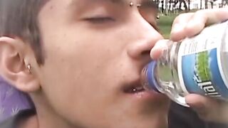 Amateur twink sucks off his boyfriend and gets anally railed