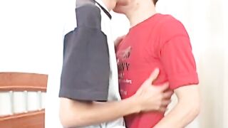 Amateur latino twink gets double teamed by security guards