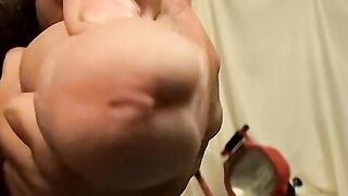 Hairy rock hard cock Bam sprays warm cum after jerking off
