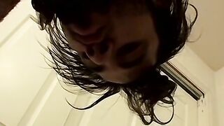Hairy rock hard cock Bam sprays warm cum after jerking off