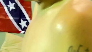 USA white dude has his dick sucked by a black homo